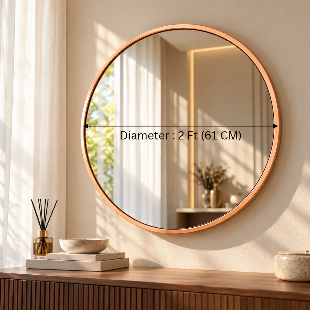 Round wall mirror collection, decorative wall mirror
