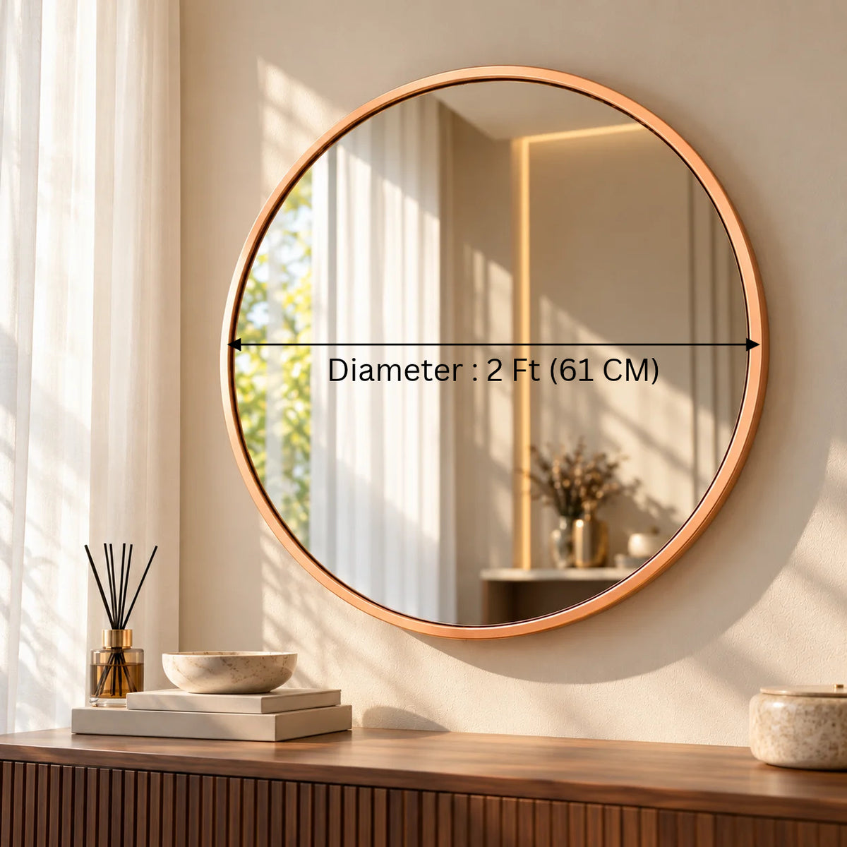 Round wall mirror collection, decorative wall mirror